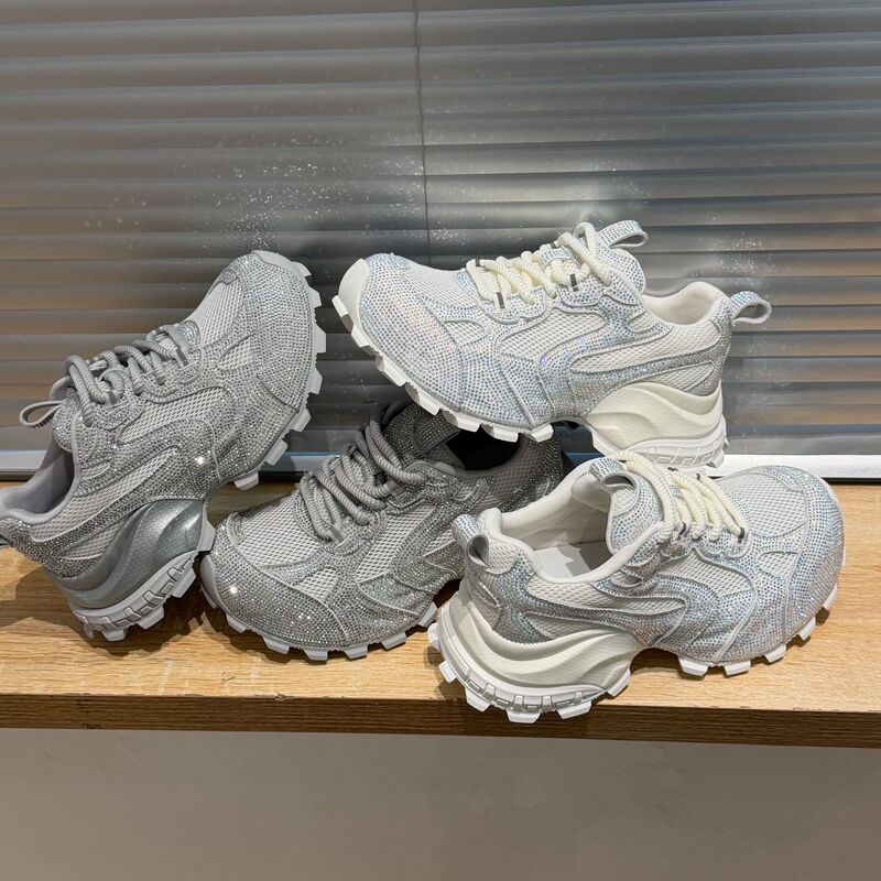 2026 Spring/Summer New Full Rhinestone Dad Sneakers for Women, Trendy Versatile Thick-Soled Breathable Height-Increasing Casual Sports Running Shoes 2026 Spring/Summer New Full Rhinestone Dad Sneakers for Women, Trendy Versatile Thick-Soled Breathable Height-Increasing Casual Sports Running Shoes
