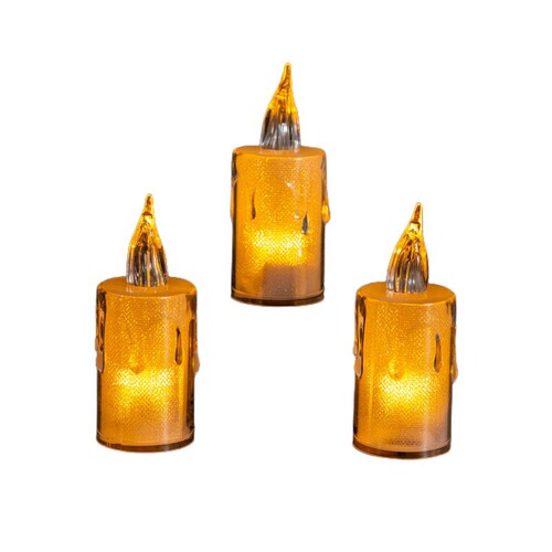 Ins-style LED electronic candle with tear tea wax simulation, realistic candle, birthday candle, foreign trade cross-border plastic candle