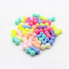 diy材料包项链手链饰 小哑铃塑料珠子有孔串珠