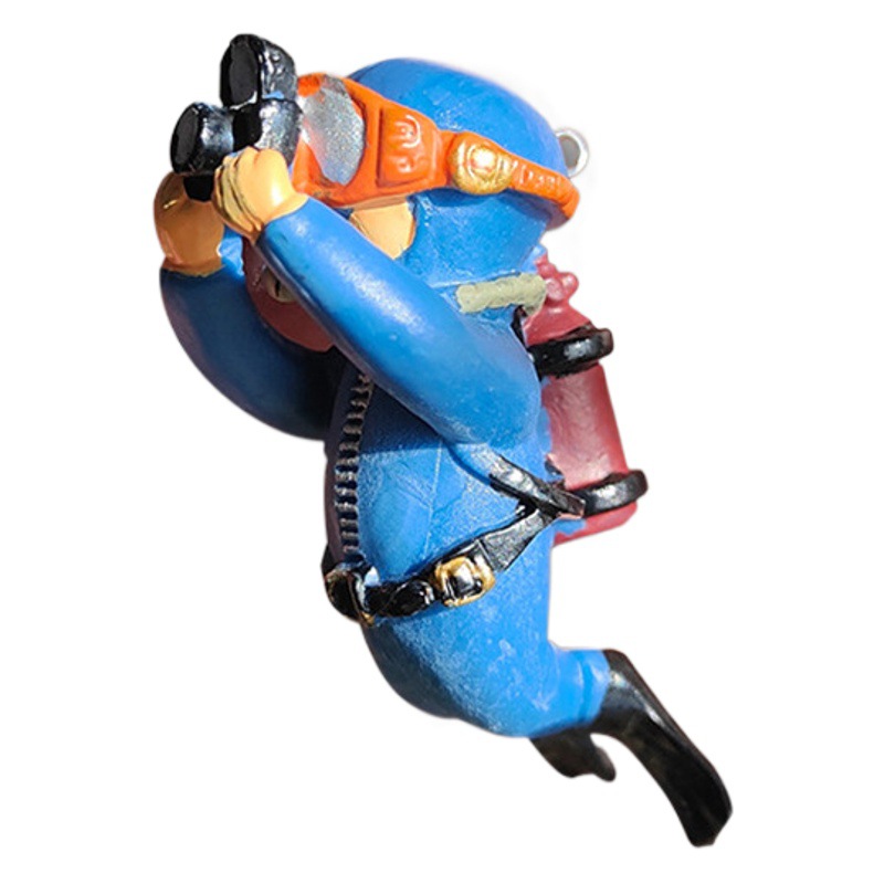 Decoraciones populares para acuarios: Buzo Gordo Azul, paisajismo para acuarios, paisajes flotantes sumergibles, adornos colgantes suspendidos.