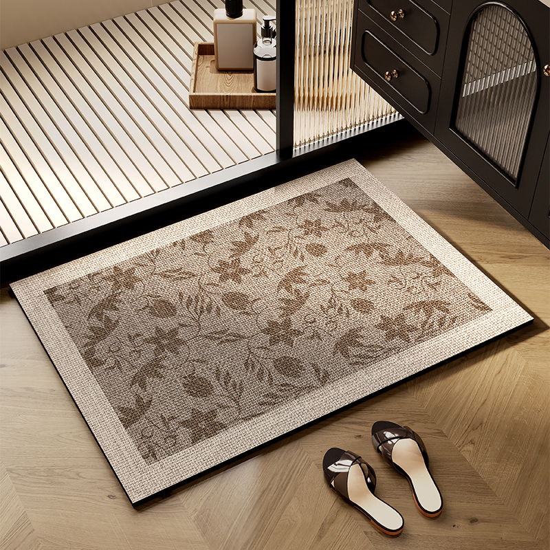 Bathroom Floor Mat Diatom Mud Household Toilet Toilet Door Water Absorbent Non-slip Foot Mat Dirt-resistant Easy-care Foot Mat