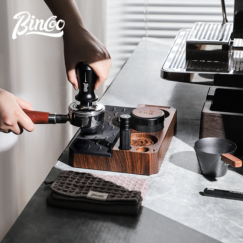 Bincoo madera italiana base multifuncional café golpear tela de polvo de prensa de polvo conjunto de almacenamiento 51 / 58mm universal