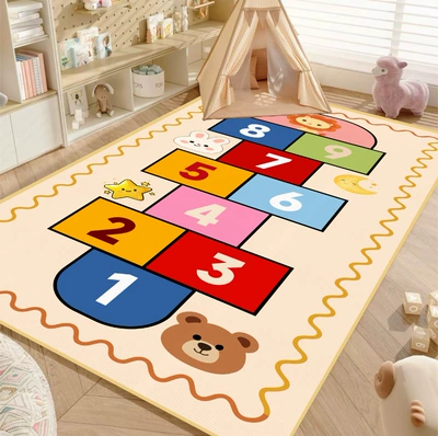 Avtomobil döşəmə paspasları — Hopscotch Game Mat Baby Early - hopscotch-little-bear-lion-90-140cm
