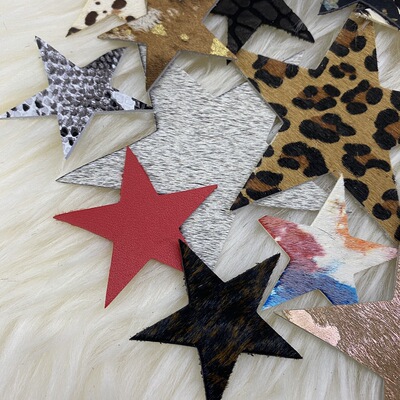 五角星图案皮标服装童装辅料裤子鞋子帽子包装饰商标徽章