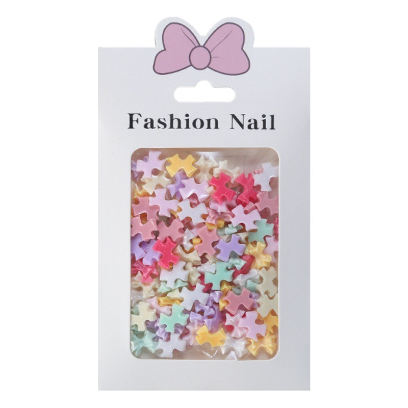 100 piezas de joyería de uñas de resina macaron serie de color pajarita plana dopamina decoraciones de uñas