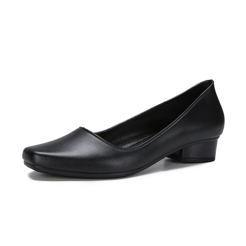 Slip-resistant, thick, outer-wear sandals for women, summer shallow mouth casual fashionable versatile height-increasing comfortable thick-heel square-toe mesh single shoes.
