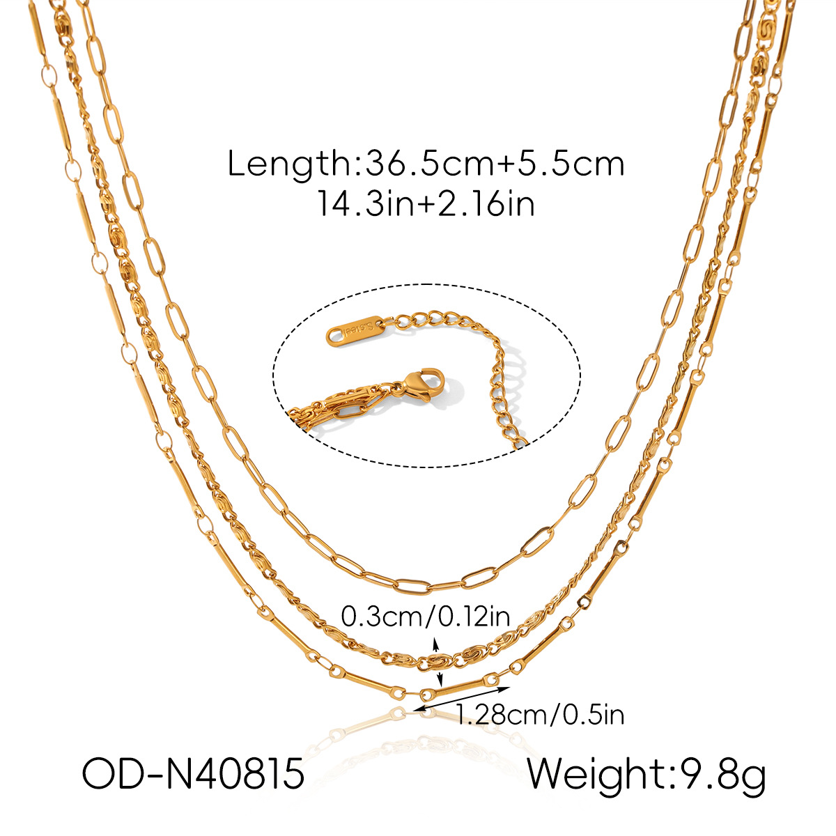 Best-selling Stainless Steel 18k Gold Multi-layered Necklace In Europe And America, Niche Design With A High-end Feel,_voghion.com