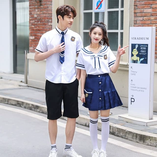 中学生校服礼服套装班服青少年学生演讲白衬衫主持人表演服新款