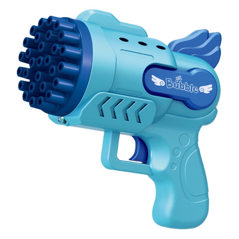 Pistola de burbujas de 29 hoyos, máquina de burbujas automática, juguetes para niños Gatling porosos de mano, puestos callejeros al por mayor