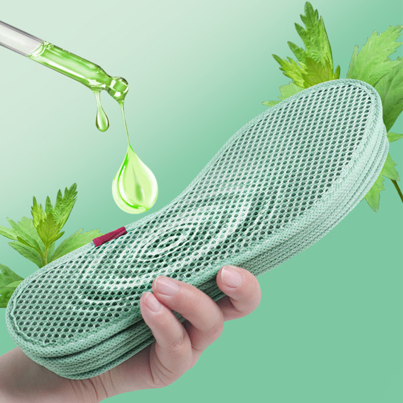 Plantillas Desodorantes de Ajenjo de Tela No Tejida Transpirable para Zapatillas