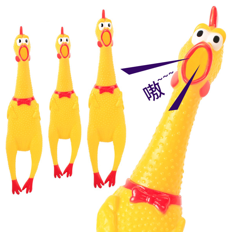 Juguete para mascotas transfronterizo gritando pollo al por mayor vinilo gritando sonido morder extraño pollo perro juguete suministros para mascotas