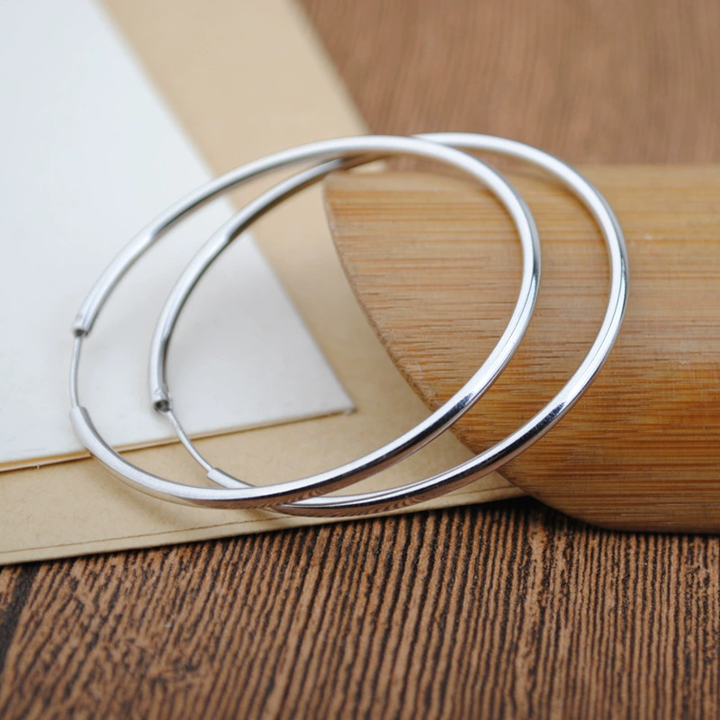 Glossy hoop earrings, accessory, silver 925 sample
