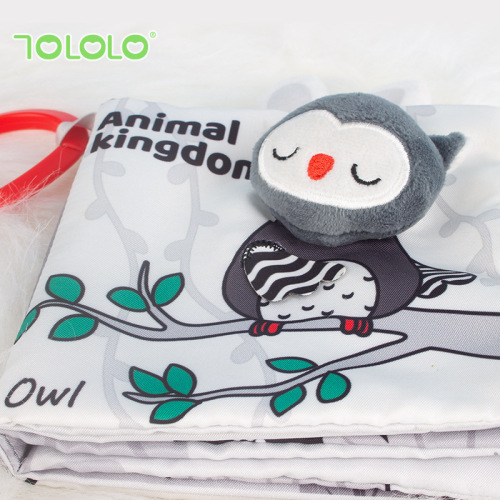TOLOLO baby 0-1 year old infant newborn newborn unbreakable black and white visual training early education tail cloth book
