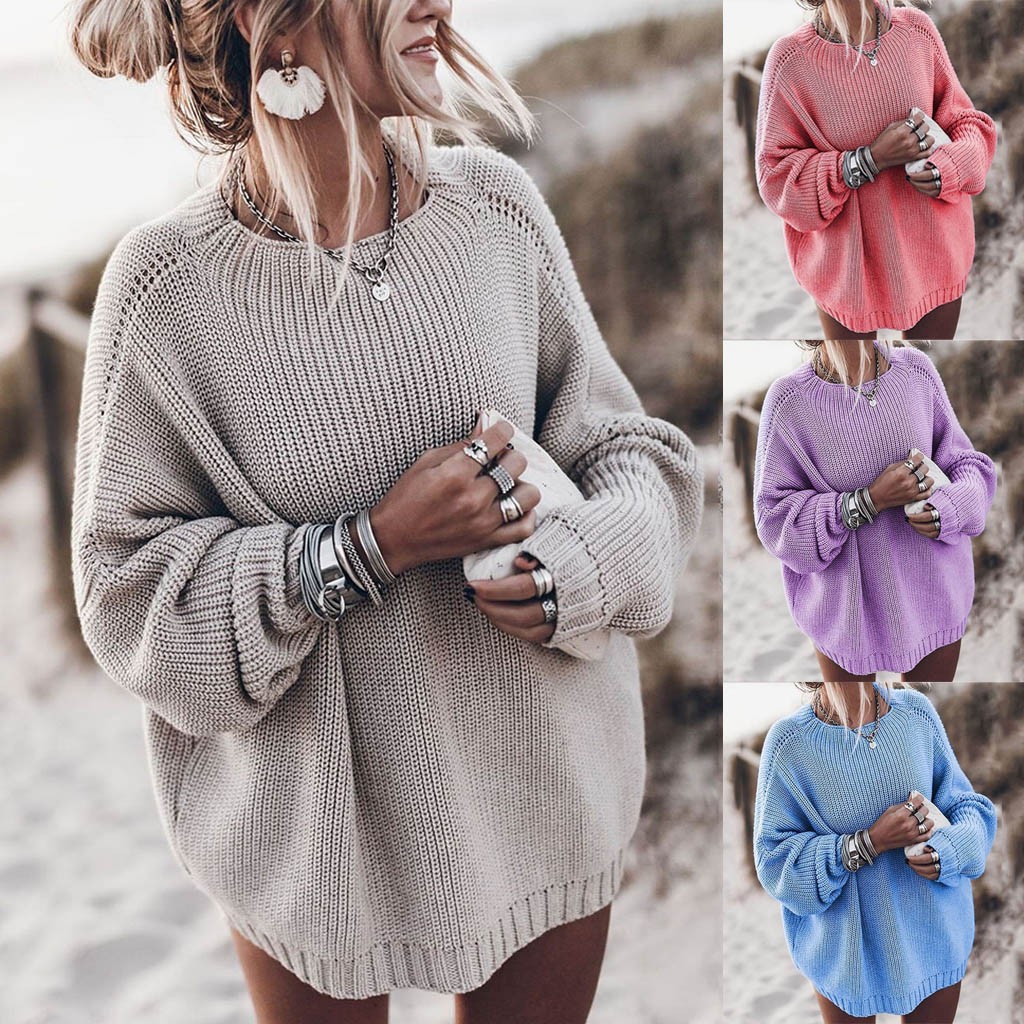 Suéter Abrigo de Punto de Color Sólido, Holgado, con Mangas de Murciélago, Talla Grande para Mujer, Novedades de Invierno 2025, Productos Nuevos de Amazon, Transfronterizo image 4