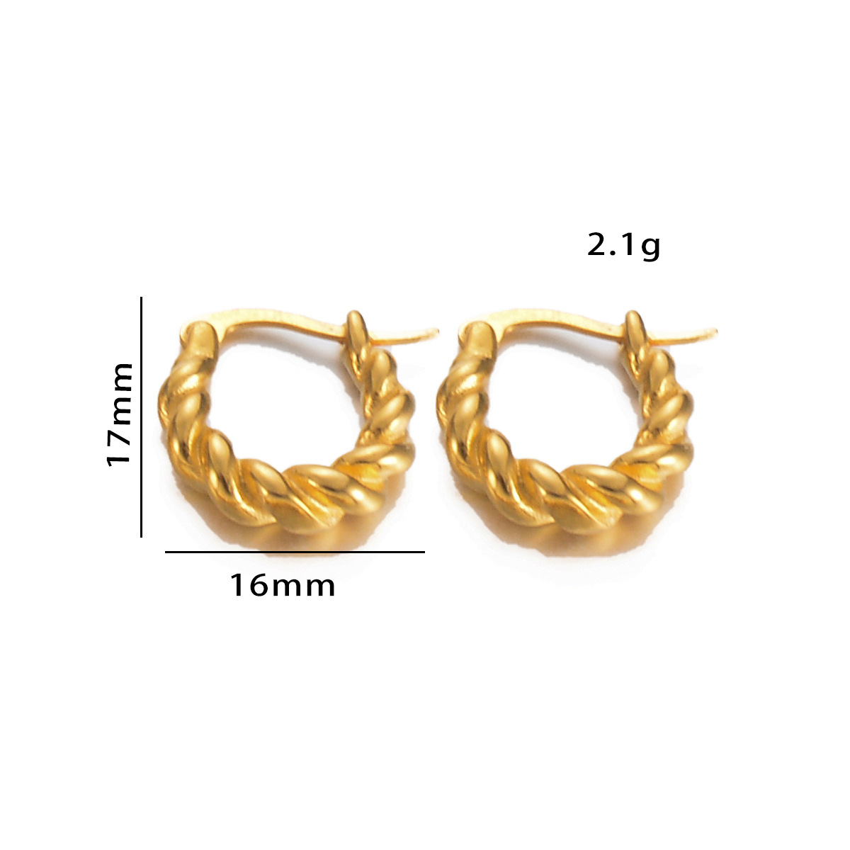 1 Pair Elegant Simple Style Geometric Irregular Plating Stainless Steel Hoop Earrings display picture 5