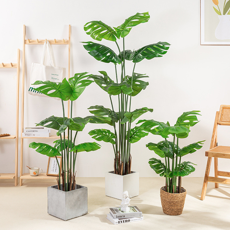 Artificial en maceta Gran piso interior paisaje decoración del hogar planta sala de estar árbol artificial bonsai planta verde tortuga espalda