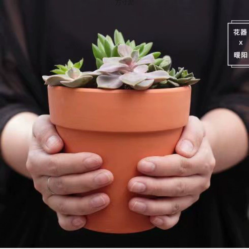 Красный керамический горшок мини-суккуленты бассейн дышащий простой фиолетовый песок