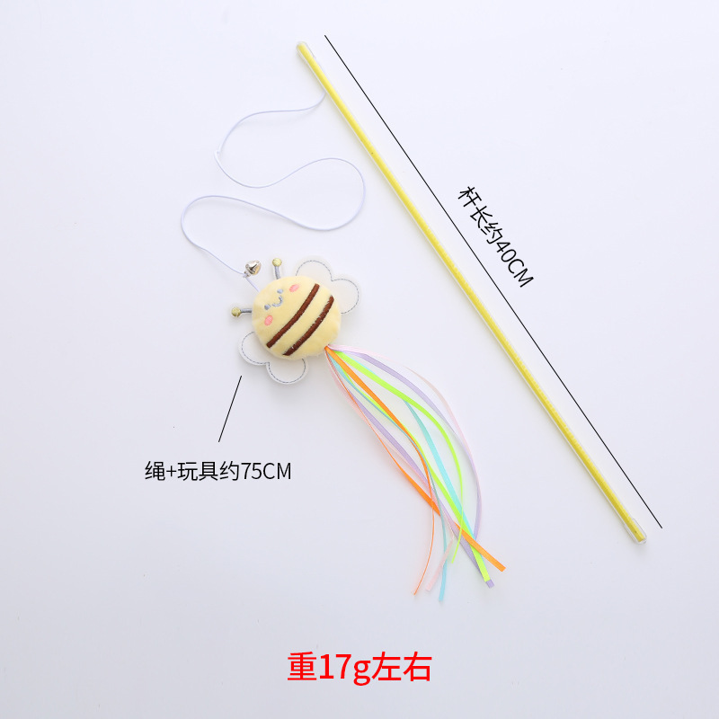 圆滚滚小蜜蜂逗猫棒猫玩具 外网爆款 宠物用品现货出口厂家批发|undefined