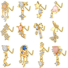 Amazon AliExpress: Wholesale Supply of New Micro-Inlaid Zircon Nose Studs, Pendant Earrings, and Ear Bone Clips for Foreign Trade