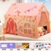 Long tent, pillow, cotton balls with butterfly, cloud