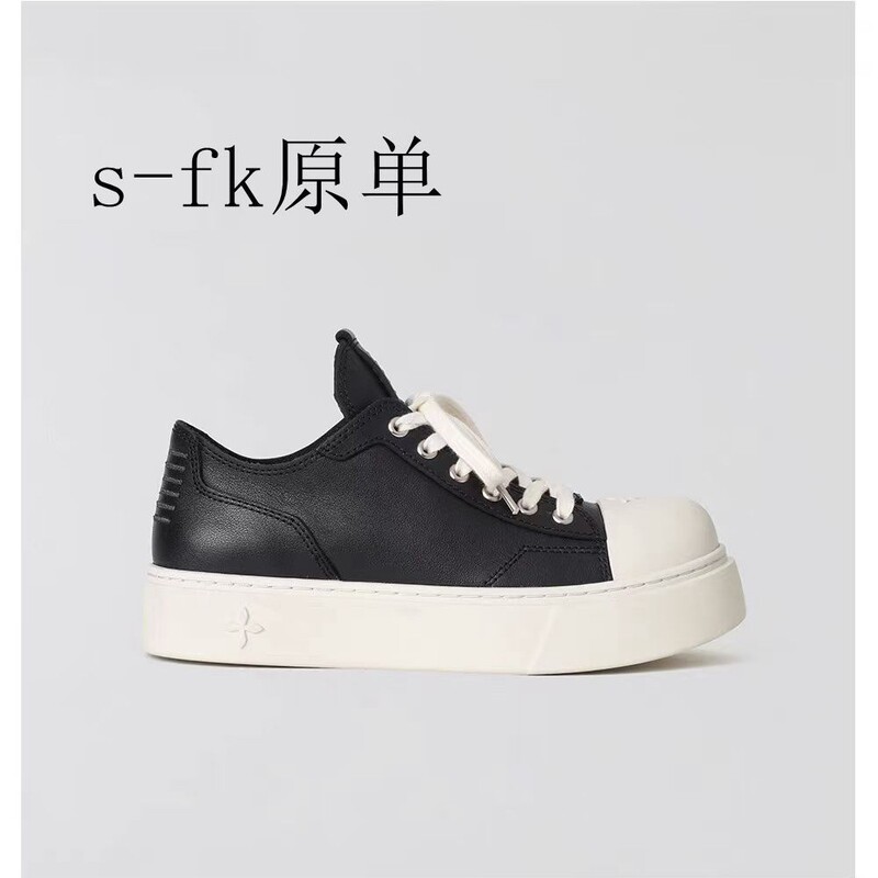 Smk Statue-Style Leather Low-Top Sneakers, Black and White Classic Model, Cross-Patterned Distressed Shoes, Fashionable Outfit Smk Statue-Style Leather Low-Top Sneakers, Black and White Classic Model, Cross-Patterned Distressed Shoes, Fashionable Outfit