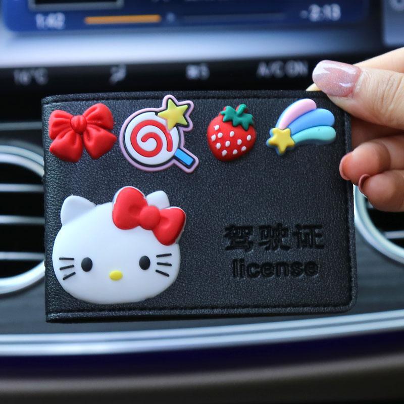 Licencia de conducir de automóvil de alta calidad, funda para tarjeta, funda de cuero, licencia de conducir femenina, personalidad creativa, funda protectora para licencia de conducir, bolsa de seis posiciones para tarjetas