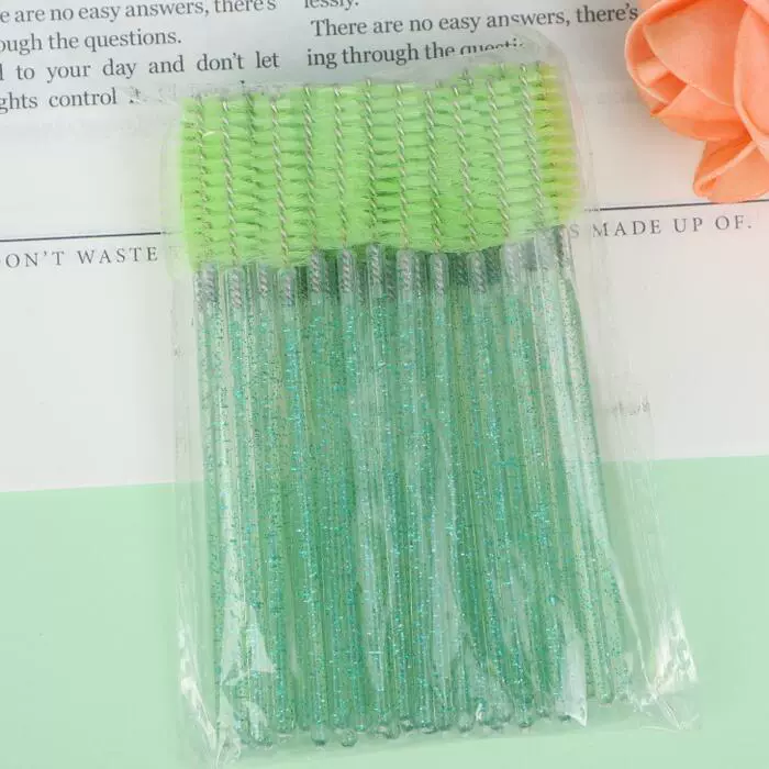 Eyelash Spoolie Brushes, Disposable Lash Brushes, Assorted Colors, Pack (50 pcs)