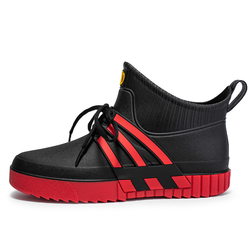 Nueva moda antideslizante impermeable Botas de lluvia de media pantorrilla Botas de lluvia engrosada de moda pesca cocina lavado de coches zapatos y botas de pegamento de plástico image 9