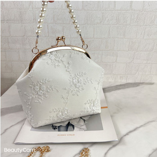 Retro lace three dimensional cloth, cheongsam, shoulder bag, small bag, with embroidery, flowered
