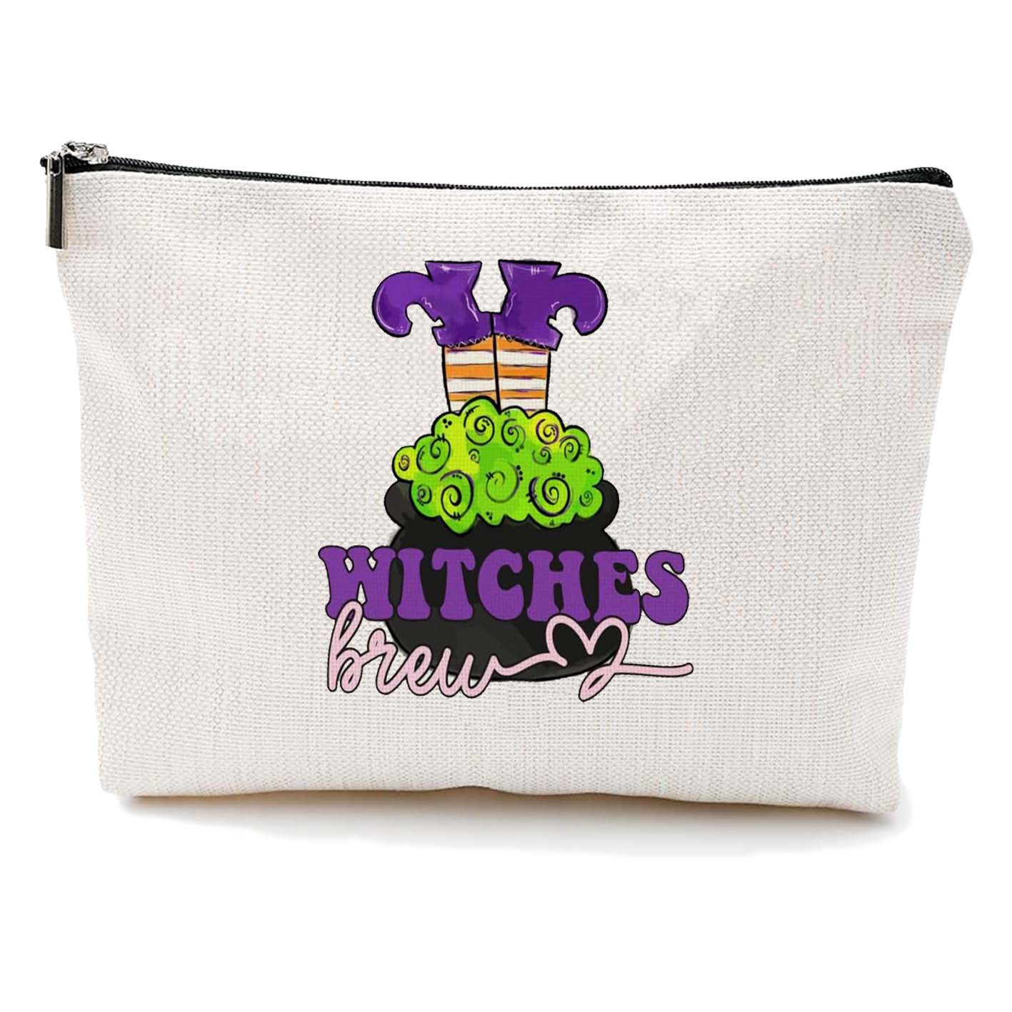 Transfronterizos Amazon Halloween maquillaje letras Halloween brujas maquillaje bolsa bolsa de almacenamiento lino fábrica directa