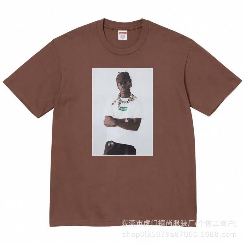クロスボーダー 25ss アメリカントレンド Supreme ハイバージョン レタープリント ラウンドネック 半袖 ユニセックス ゆったり カジュアル Tシャツ|undefined