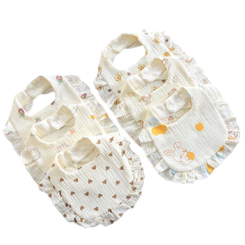 insfeng baby toallas de saliva, algodón puro, gaza de seis capas, delantal en forma de U, toallas anti-vomitación para bebés