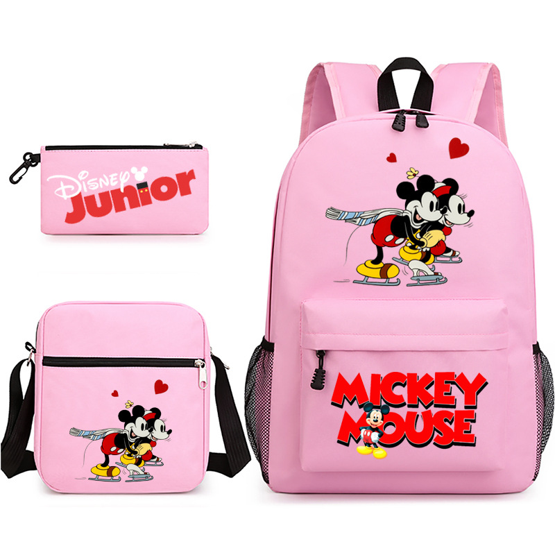 3-pieza portátil traje para niñas estudiantes universitarios niños mochila de lona Mickey/ratón 2022