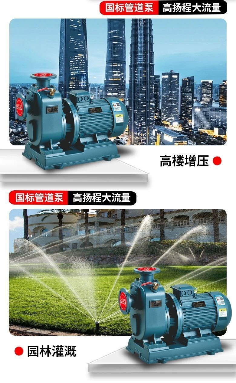 Bz Self-Priming Pump Zw Non-Clogging Sewage Pump Horizontal Pipeline Centrifugal Pump Large Flow Booster 380V Three-Phase Sewage Pump