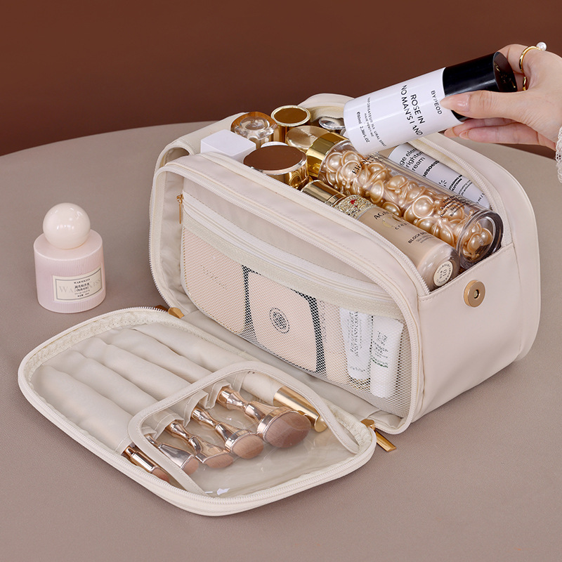 Baja de maquillaje multifuncional transfronteriza, bolsa de maquillaje de 6 capas de gran capacidad, bolsa de maquillaje portátil de alto nivel