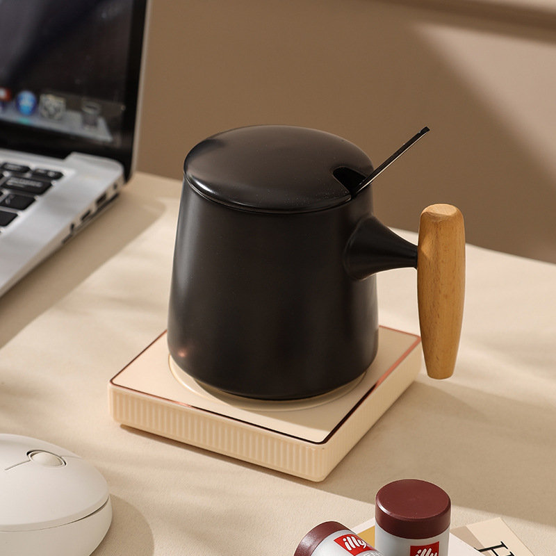 중력 수제 블랙 컵 + 살구 패드 선물 상자 세트 220V