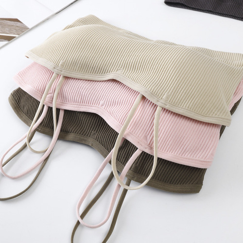 Cross-border Korean version of one-line bandeau straps beautiful back wrap breast female students anti-exposure bottoming vest development period underwear