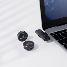 跨境新款M1无线领夹麦克风纽扣式圆形户外直播手机录音专用收音麦