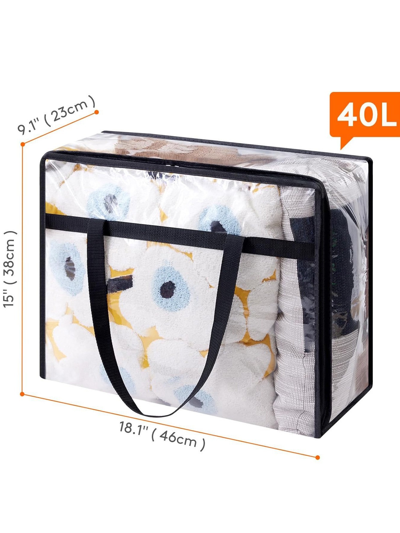 260g Weight Storage Bag Storage & Cleaning 10 Quantity PVC Material Transparent Pattern Simple Style Style Simple Style Transparent PVC Storage Bag 无
