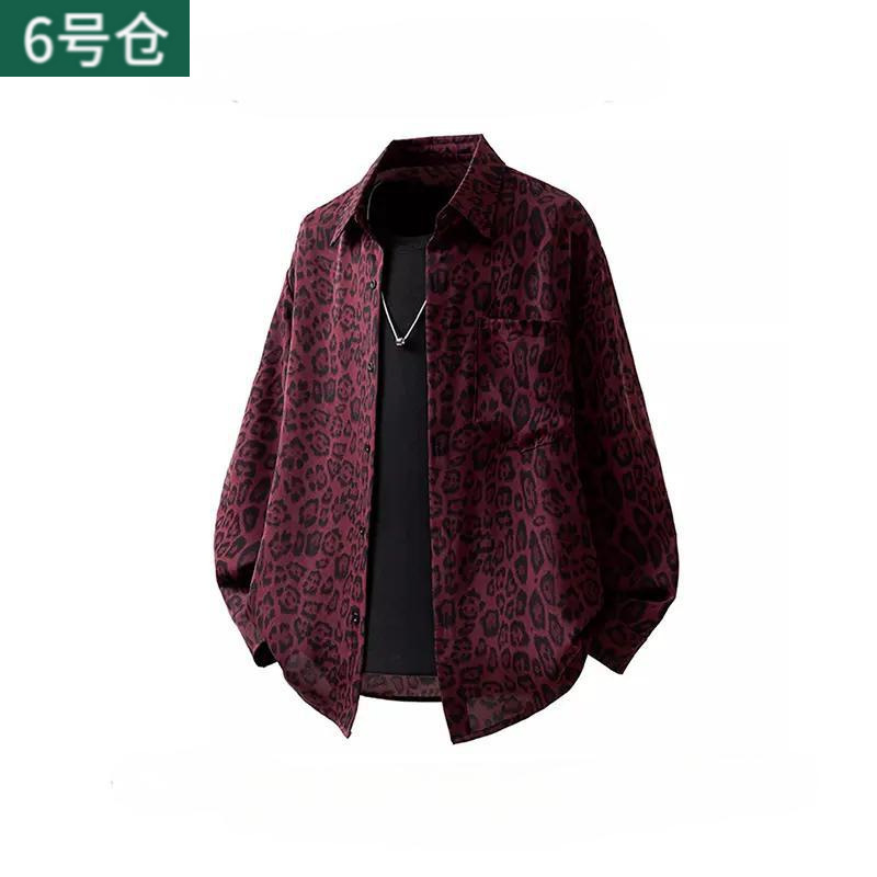 American Retro Niche Leopard Print Shirt Men's New Spring and Autumn High-End Shirt Jacket