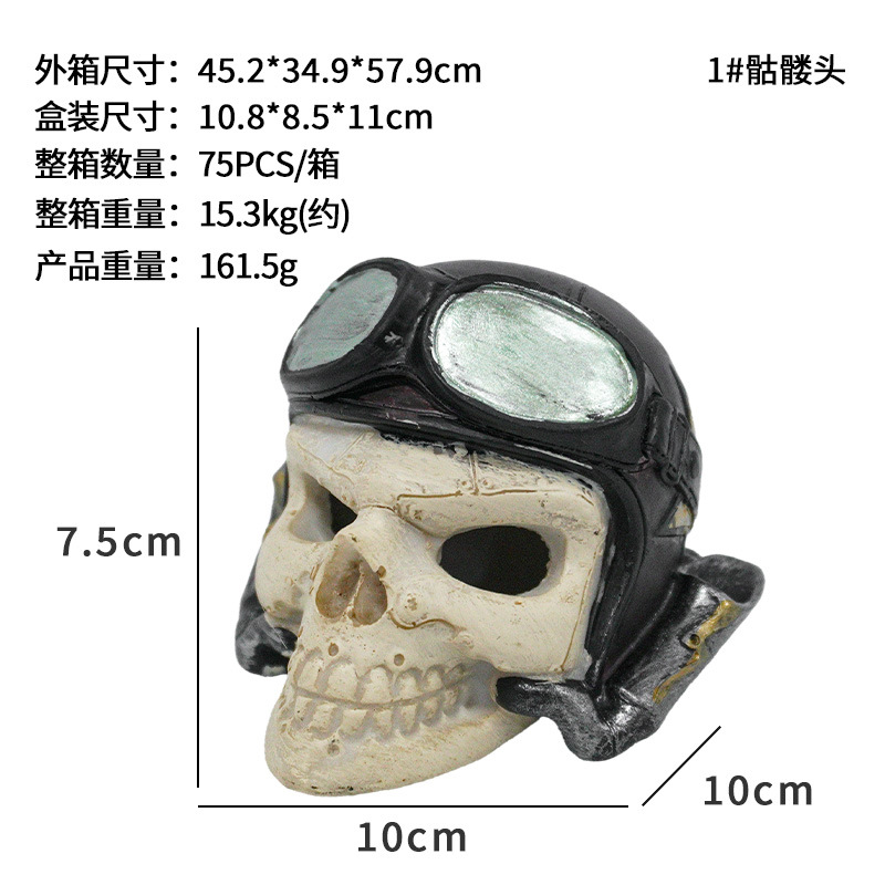 Pecera, acuario, calavera, decoración de paisajismo, casa de cría, evitar trepar, caja de mascotas, pirata, estilo caliente con capucha