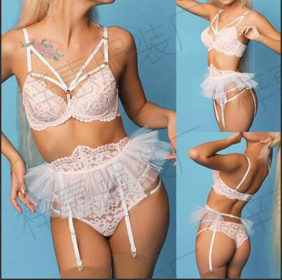 아마존 이베이 AliExpress 소원 새로운 섹시한 속옷 레이스 메쉬 3 피스 잠옷 속이 빈 속옷
