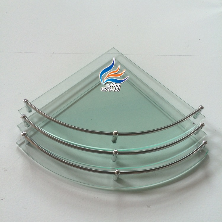 Estante de vidrio lavabo esquina estante de baño perforación de montaje de pared triángulo marco de esquina 8801