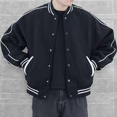 外套男棒球服圆领冬季大码潮牌港风ins学生宽松百搭加绒夹克衫潮