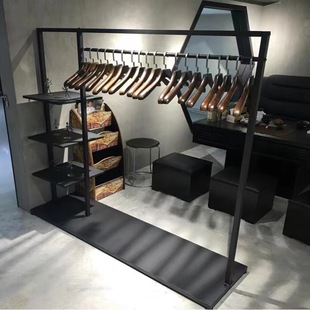 Clothing Store Display Rack Wrought Iron Clothes Hanger Floor-Standing Bedroom Clothes Hanger Coat Rack European Style Simple Bag Clothes Rack
