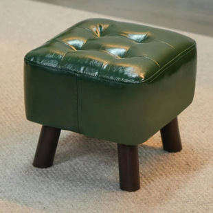 Small Stool, Home Living Room Coffee Table Stool, Leather Sofa Stool, Foot Doorway Shoe Changing Stool, Solid Wood Leg Small Bench, Low Stool