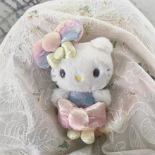 三丽鸥Hello Kitty50周年限定彩虹KT精品毛绒可爱包包公仔挂件