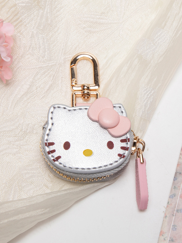 かわいいKT猫バッグペンダント、コンパクトで高級感のあるハローキティ収納バッグ、ハローキティキーホルダー|undefined