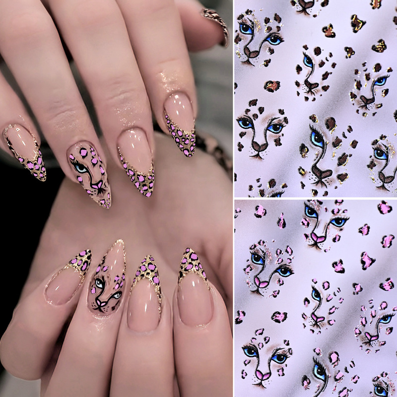 Cross-Border Popular Items: Glittering Gold Leopard Nail Stickers, Sweet and Cool Girl Nail Decals, Wearable Nails, Phone Case, Lighter DIY Cross-Border Popular Items: Glittering Gold Leopard Nail Stickers, Sweet and Cool Girl Nail Decals, Wearable Nails, Phone Case, Lighter DIY