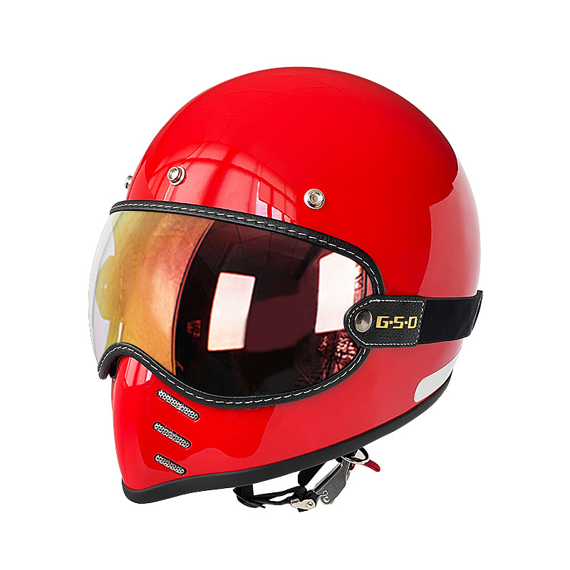 Motosiklet kaskı (dəbilqə) – Motuoche Helmet Full Face - ferrari-red-colored-visor-m55-56